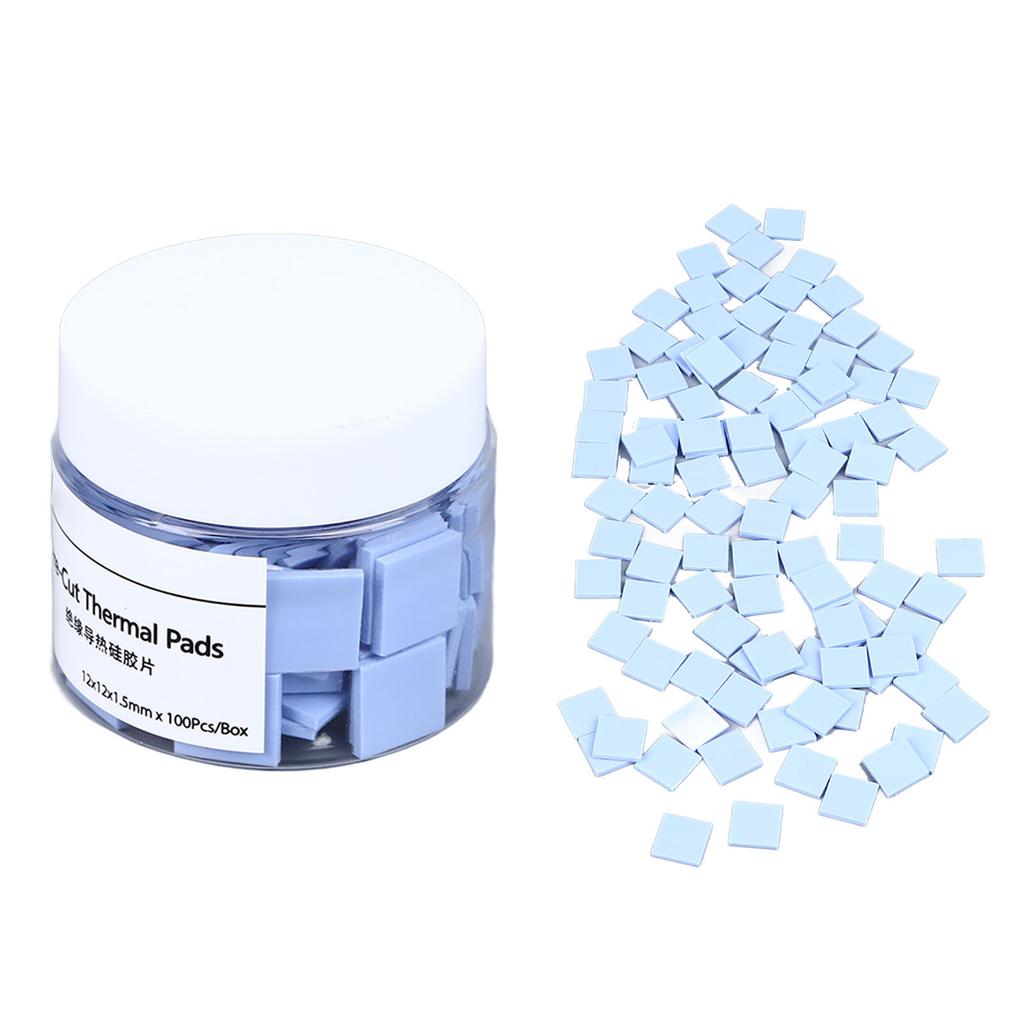 100Pcs Thermal Conductive Pad Silicone Thermal Sheet for IC Chipset LED IC SMD DIP Blue