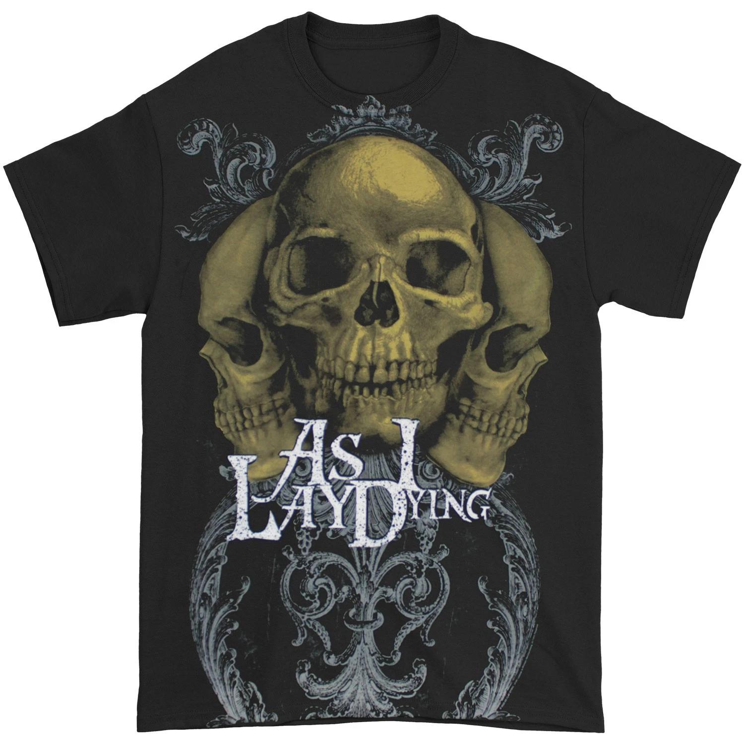 Boys  As I Lay Dying Triple Skulls T-shirt Youth Medium Black S