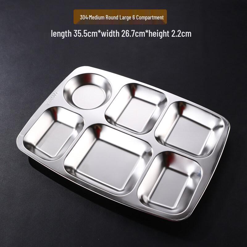 304 Stainless Steel Divided Meal Tray