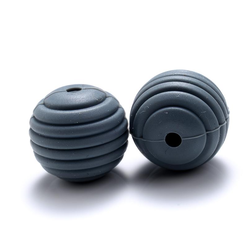 10 Stück/Los 15mm Baby-Silikonperlen Beißringe für 4-6 Monate Spiral-Lebensmittelechtes Silikon Beißring Schnuller Kette Halskette Herstellung