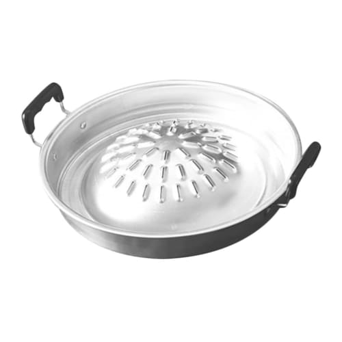 

Luxshiny Korean BBQ Grill Pan - Bulgogi Tray Pan Grill Topper, Non-Stick Roast Round BBQ Cookware, Korean, Japanese, 30cm, for Shabu-Shabu, Vegetables