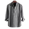 Women's Fashion Casual Spring Autumn Stripe Print Long Sleeve Stand-Neck Blouses & Shirts