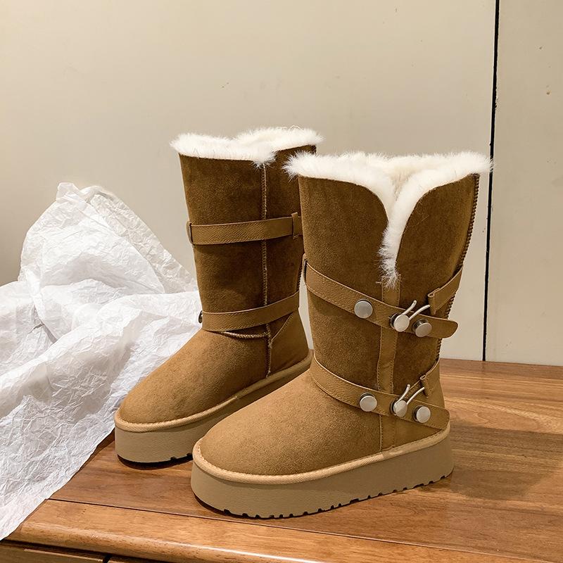 

Женские мягкие эластичные зимние теплые утепленные сноубутсы на толстой подошве, нескользящие, износостойкие, для активного отдыха на открытом воздухе, спортивные хлопковые ботинки 40 верблюд