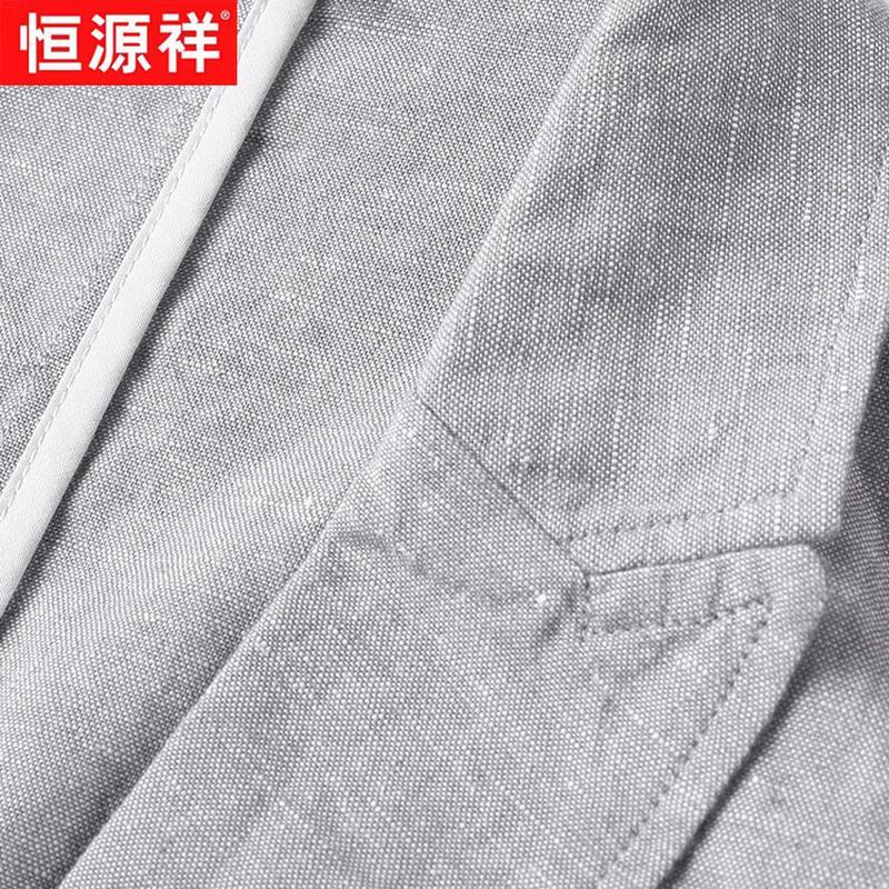 Hengyuanxiang Heren Zomer Linnen Blend Zakelijk Casual Blazer