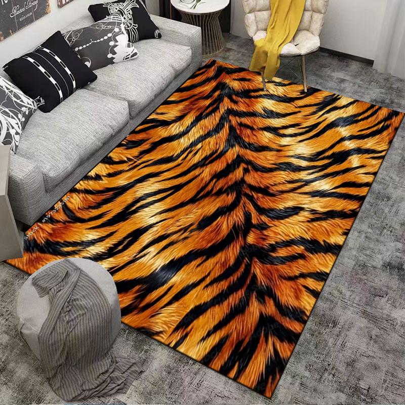 Teppich mit Tigerstreifenmuster Rutschfester Teppich geeignet für Sofas im Wohnzimmer und Schlafzimmer