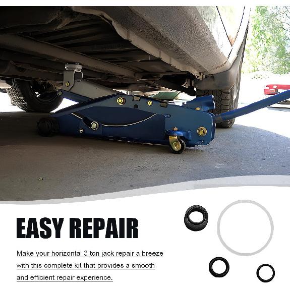 Kit Guarnizioni per Cric a Carrello da 17 Pezzi, Cric Idraulico Orizzontale da 3 Ton, Set Completo di Strumenti di Riparazione con Paraolio e O-Ring, Paraoli di Ricambio Universali per Cric