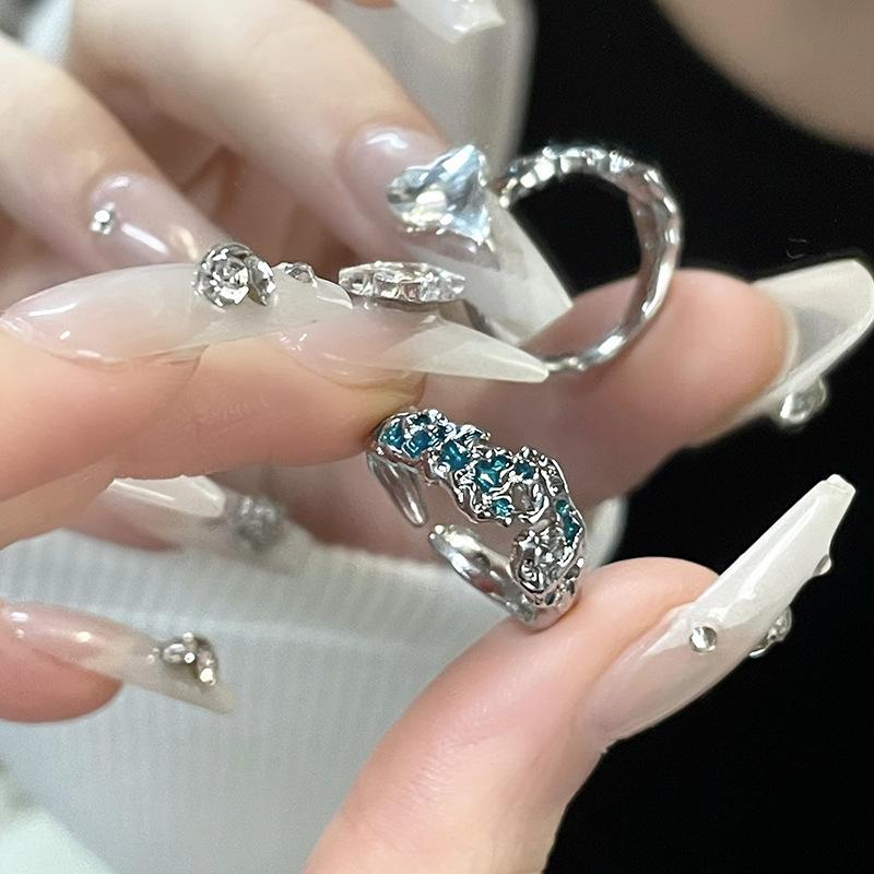 Dark Folds, Irregular Oil Dripping, Light Luxury Open Ring, Han Niche Design, Simple And Cold Wind Texture