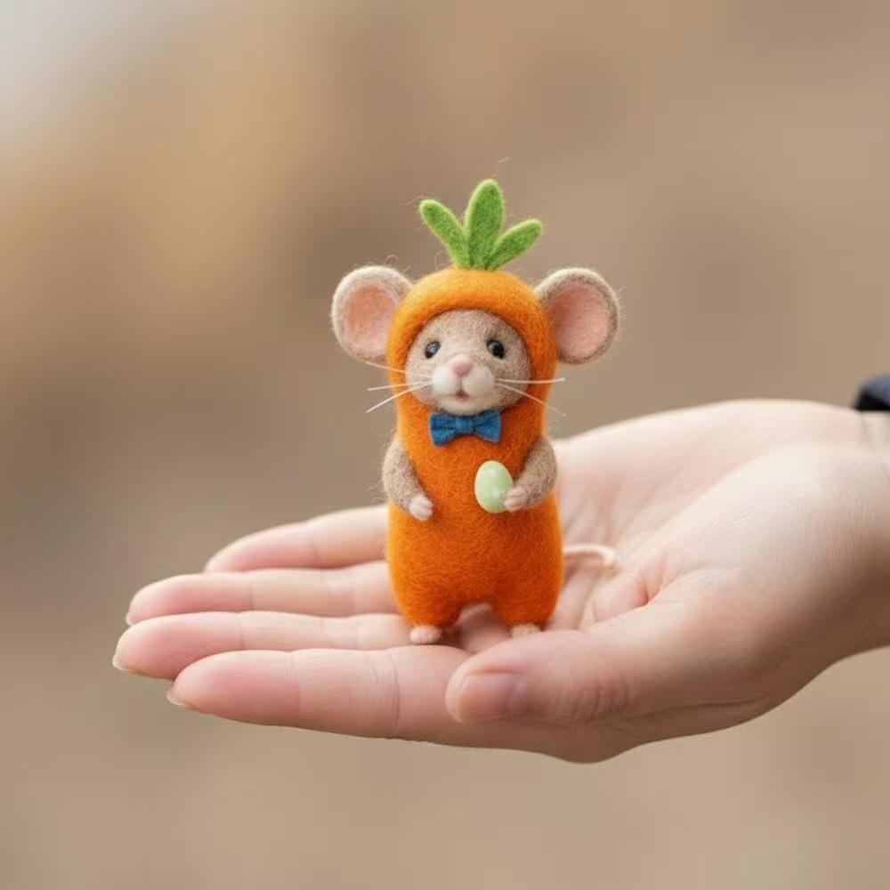 

Craft Needle Felting Supply Needle Felted Mouse Handmade Cute Mouse Mouse Collectible Figurine Gifts Mouse Animal Figurine