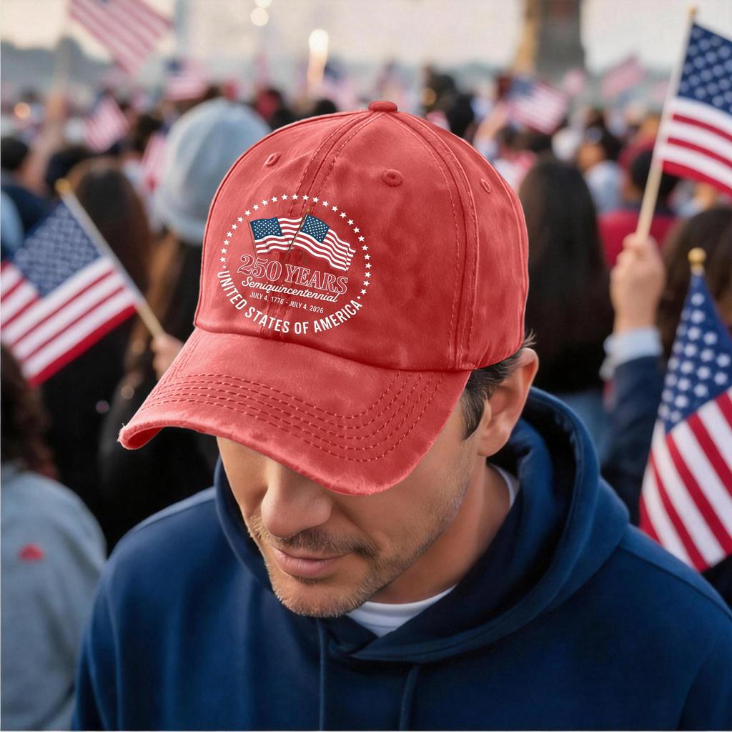 Men's and Women's Distressed Washed Casual Baseball Caps, Flag Letter Print Hats