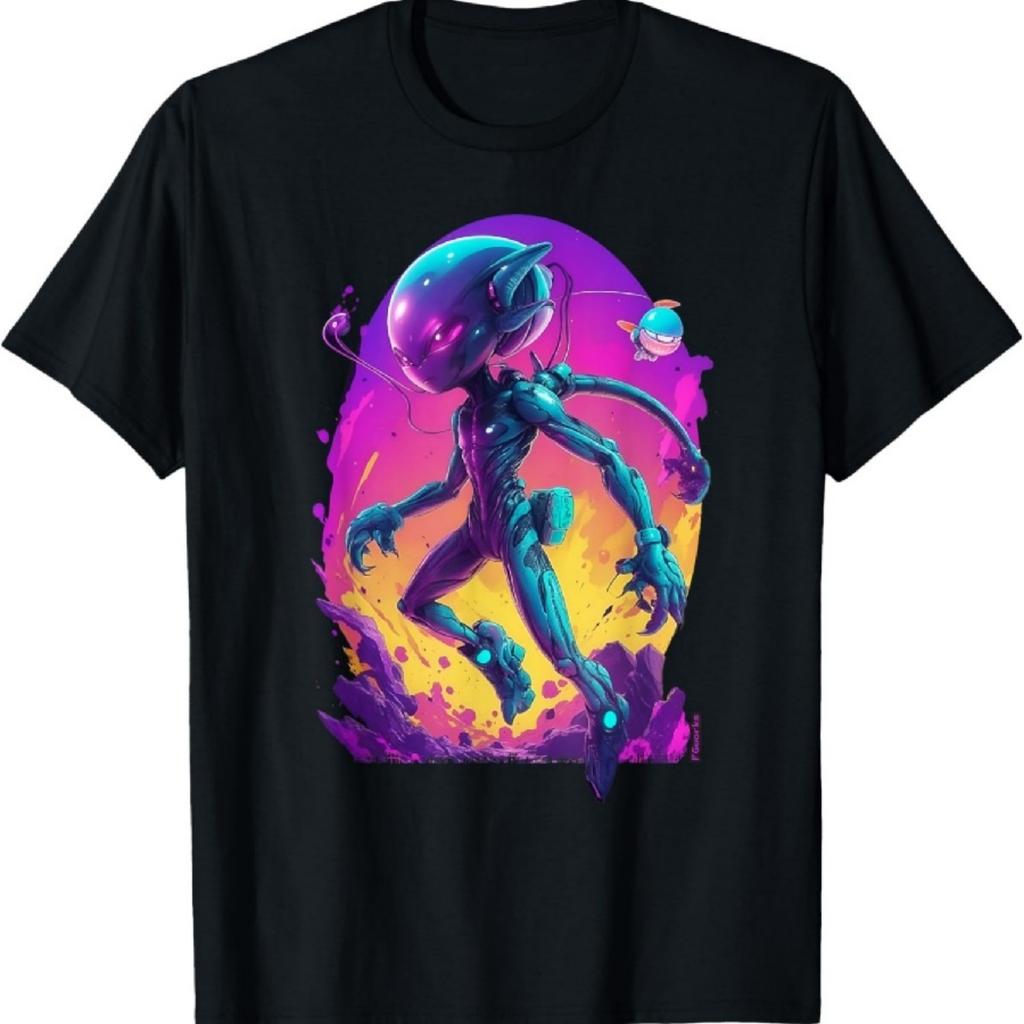 Alien Interstellar Encounter Graphic T-Shirt