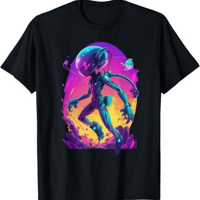 Alien Interstellar Encounter Graphic T-Shirt