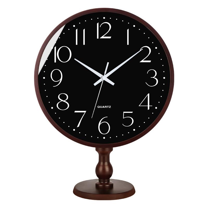 Seiko Uhrwerk Wohnzimmer Zuhause Schlafzimmer Büro Einfache Tischuhr Modisch und Atmosphärisch Massivholz Leise Funkuhr Uhr