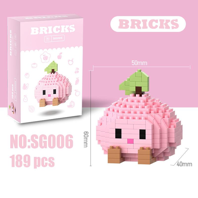 Small particle assembled building blocks educational toys fruit puzzle children boys and girls educational small ornaments gifts