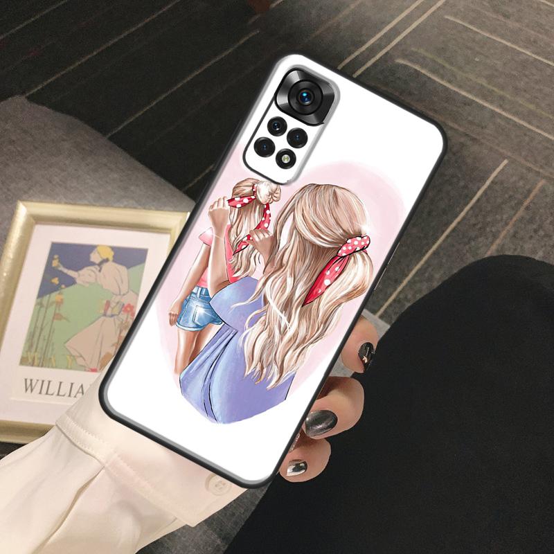 Mom and Daughter Funda For Xiaomi Redmi Note 13 14 Pro 9 10 11 12 Pro 10S 11S 12S Redmi 13C 10C 12C 14C Case