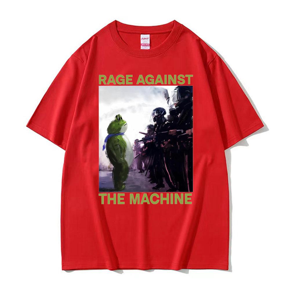 Rage Against The Machine Portland Frog Protest Meme T Shirts Men Women Summer Cotton Oversized T Shirt Fashion 90s Retro Tshirt S