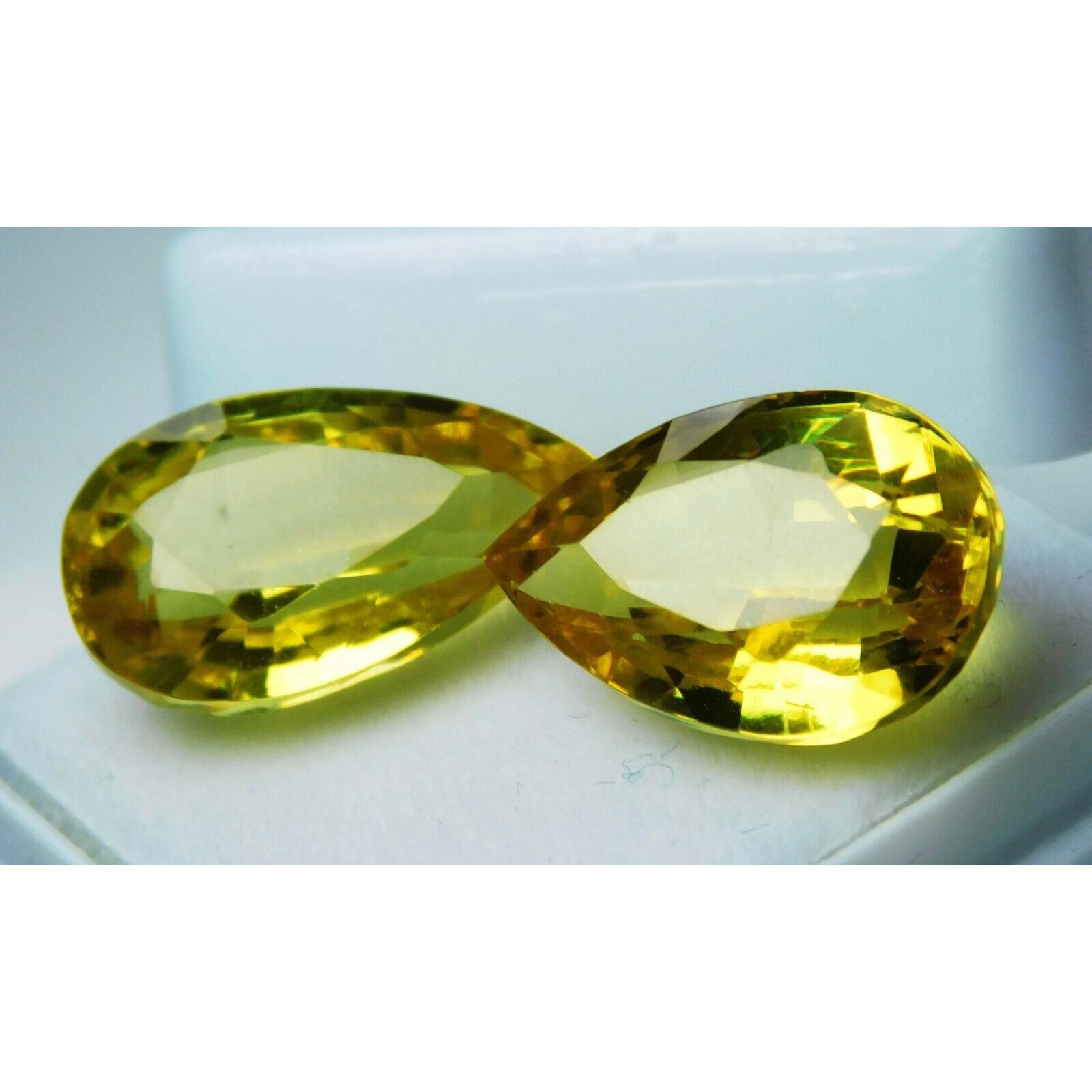 

Natural Yellow Sapphire 16.4ct Pear Cut Top Quality Certified Loose Gemstone 15 mm жовтий