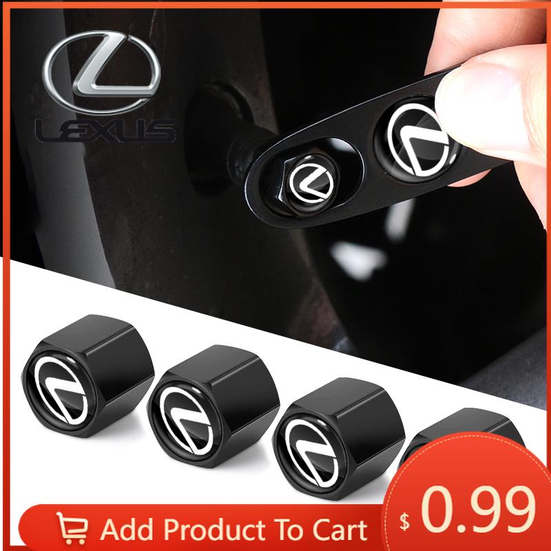 Interior Stickers 5Pcs Car Metal Emblem Tire Valve Stem Cap Cover Car Keychain For Lexus ES300 RX330 RX300 GS300 IS250 IS200 CT2