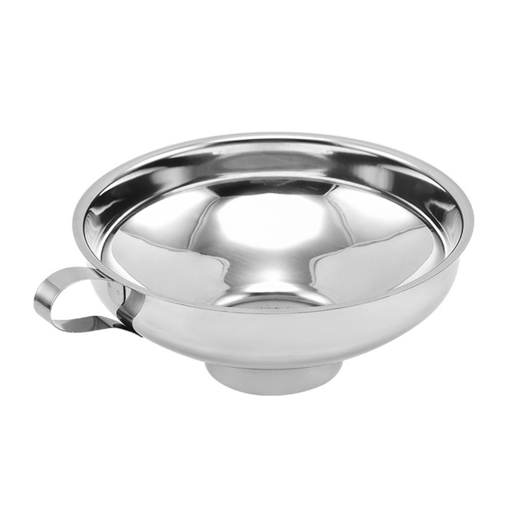 Edelstahl-Trichter mit breiter Öffnung und Griff, lebensmittelechtes Metall, Marmeladentrichter, Konservenbehälter, Glasfilter, Küchenhelfer