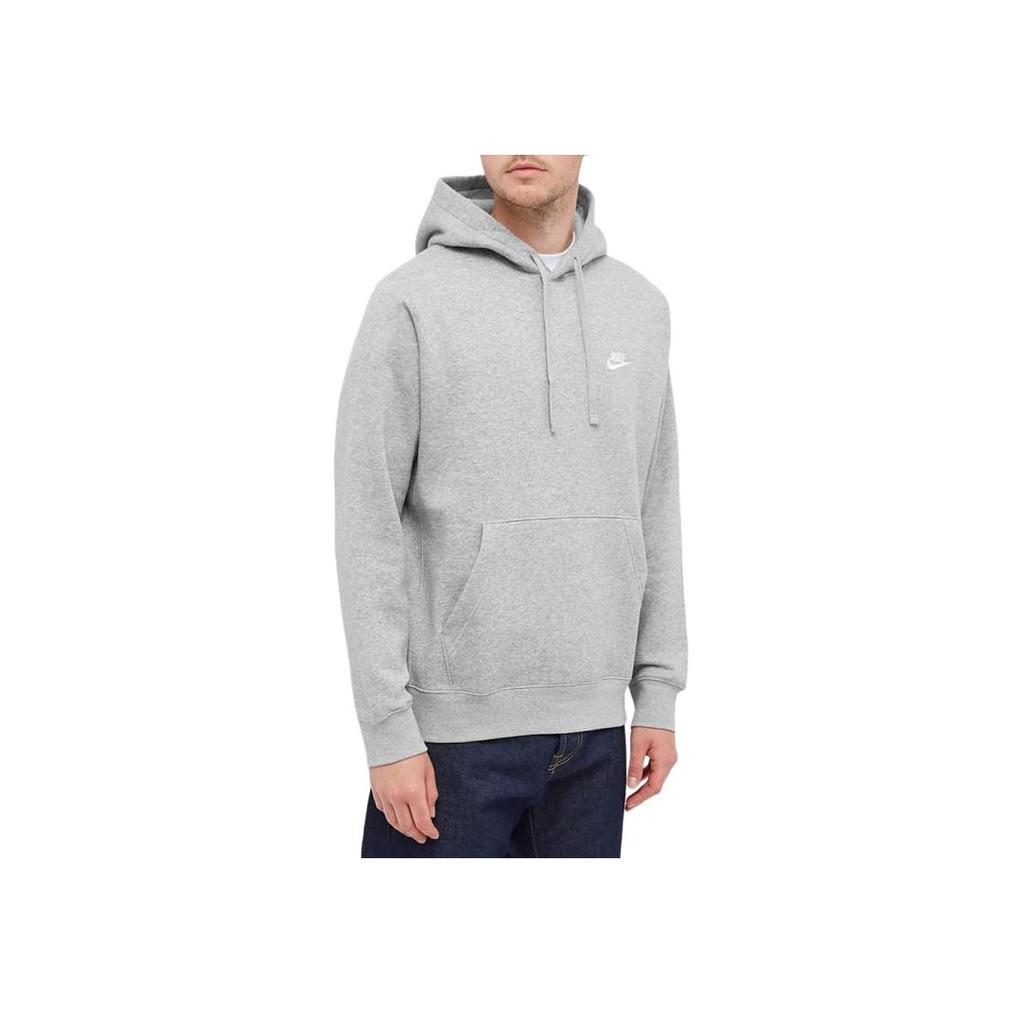 Nike Sportswear Club Fleece Pullover Hoodie Grey/White Unisex Streetwear BV2654-063