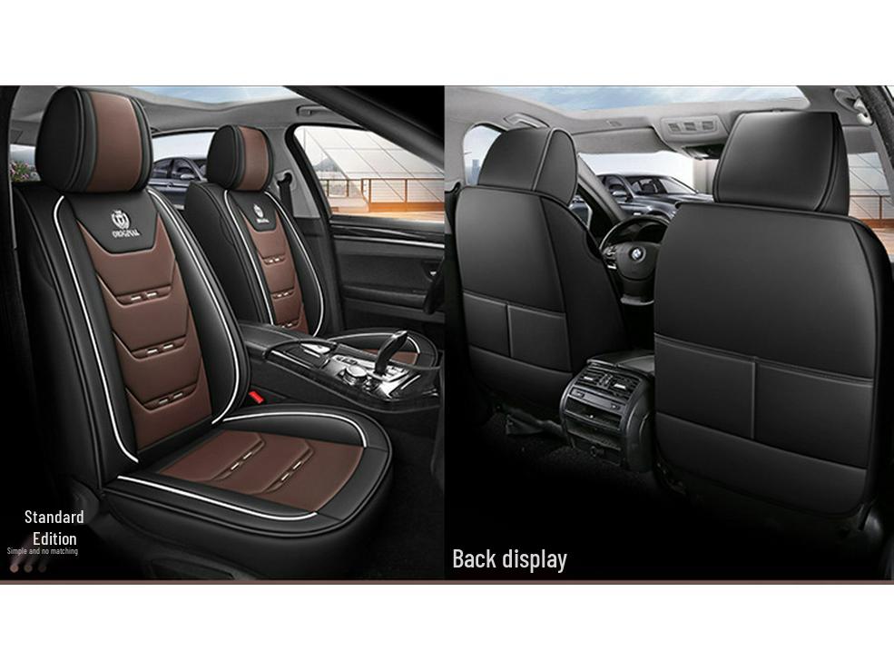 Universal Four-Season Car Seat Cushion Set – Five-Piece Linen & Ice Silk Full Coverage