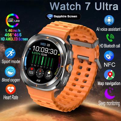 2025 Uus Watch 7 Ultra GPS-jälgimisega nutikell meestele, Amoled-ekraan, pulsisageduse mõõtmine, Bluetooth-kõned, NFC, spordi nutikell
