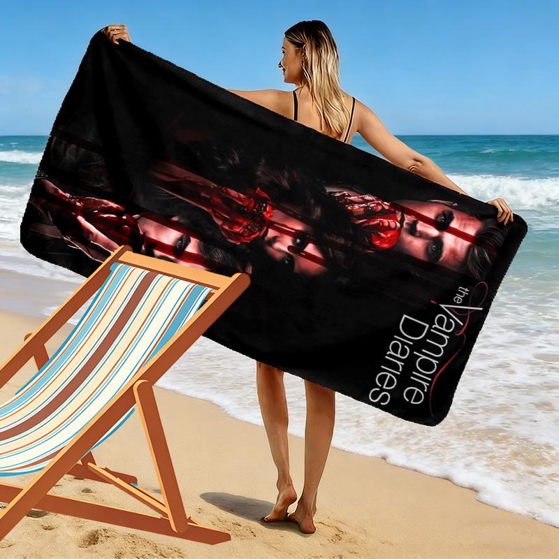 Mystic Falls Geheimnisse enthüllt Strandtuch weich Outdoor-Camping Saugfähiges Badetuch schwimmen Meeresufer Strandtuch Reise- und Urlaubs-Handtücher Komfort Strand