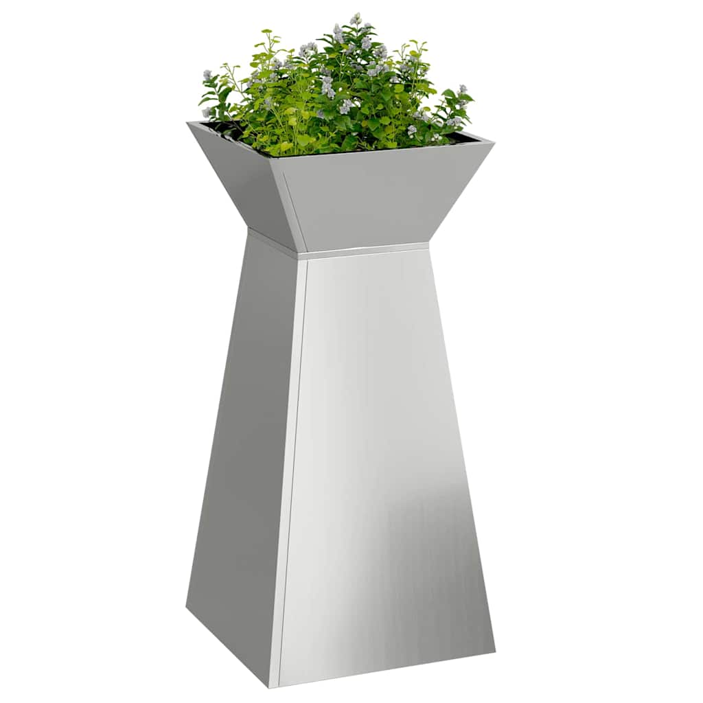 Column Planter Silver 35 X 35 X 73 Cm