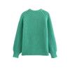 Autumn New Women's Fashion and Casual Versatile Round Neck Single Breasted Knitted Sweater