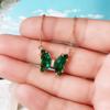 Butterfly Pendant Necklace Gold Color Box Chain for Women Daily Party Jewelry