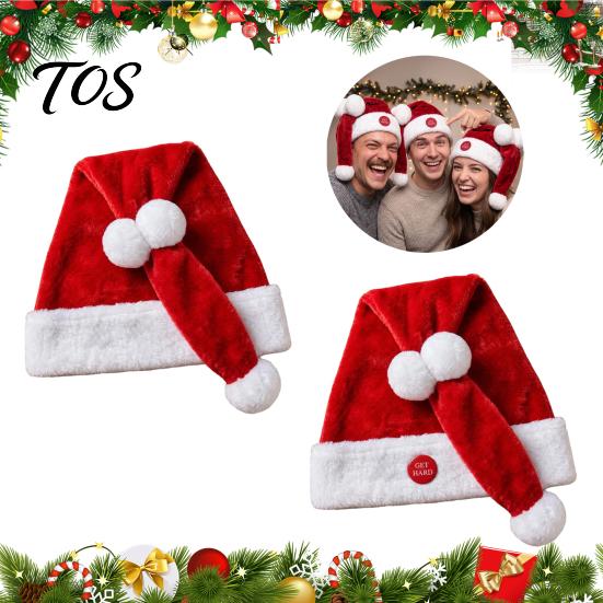 Neuheit Weihnachtsfeier-Ausrüstung Animierte Freche Weihnachtsmütze für Erwachsene, Lustige Elektrisch Bewegliche Mütze, Humorvolle Feiertags Kopfbedeckung Rotes Bewegungs-Weihnachts-Accessoire