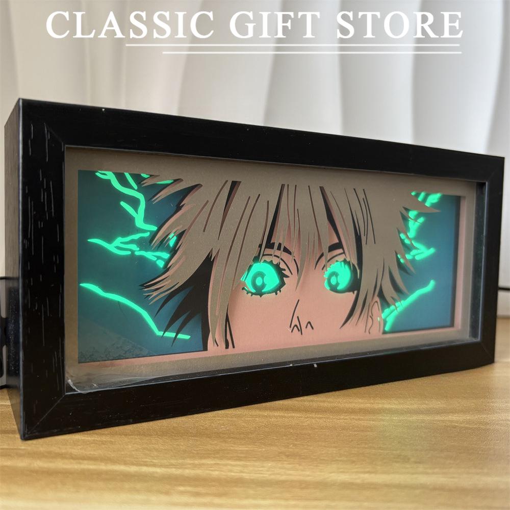 Black Photo Frame Kaneki Ken Cartoon Paper Carving 3D Anime Lamp LED Light Box Action Figure Room Decoration Lamp Christmas Gift