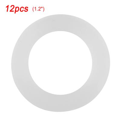 12 ks Ploché těsnění Bílé silikonové O-kroužky Těsnicí podložky pro vlnovcové hadice (1,2")