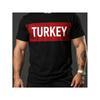 Men'S Turkey National Team T-Shirt - Flag And National Colors, Breathable Short Sleeve Round Neck Casual Top with Iconic Red And White Stripe
