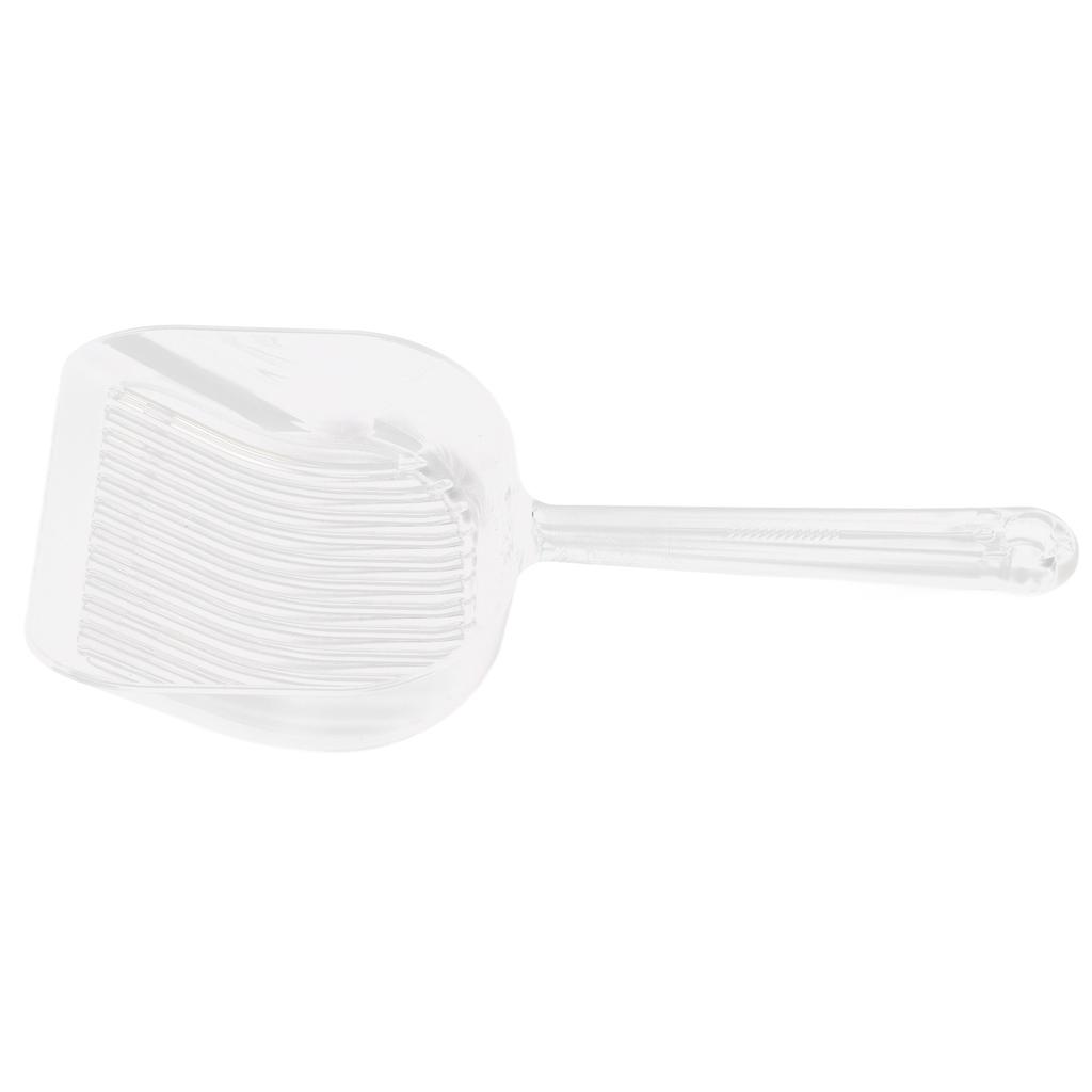 Cat Litter Scoop ABS 5mm Spacing Filtering Design Cat Poop Shovel with Ergonomic HandleTransparent Crystal Style