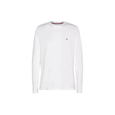Solid Color Crew Neck Long Sleeve T-Shirt Men Tops White 78J6911-100