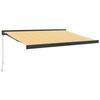 VidaXL Retractable Awning Yellow and White 3x2.5 M Fabric and Aluminum, Awning, Patio Awning, Outdoor Awning, Awning of 3154556