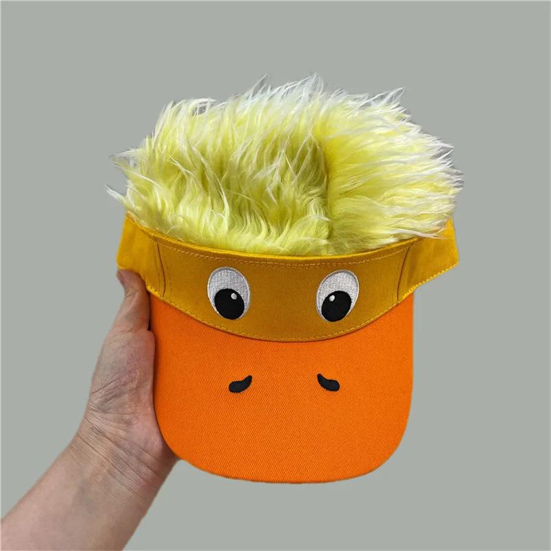 

Креативная Забавная Легкая Дышащая Шапочка-парик, украшенная Желтым Утенком, для Путешествий на Открытом Воздухе, Косплея, Модная Универсальная Бейсболка