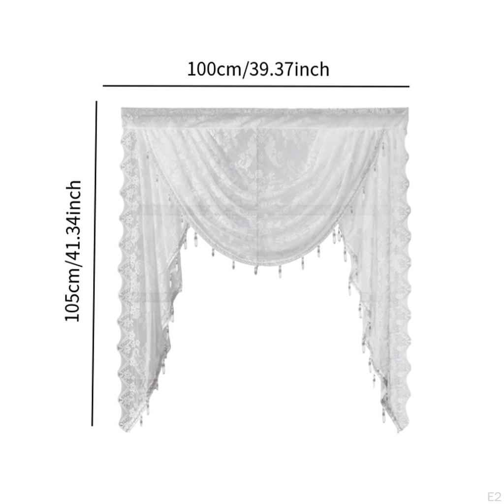Waterfall Window Valance , Home Decoration, Breathable Soft Swag Vintage Design for Bedroom