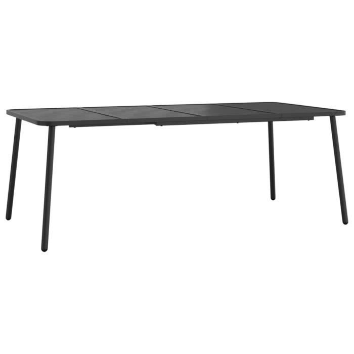 VidaXL Table de jardin anthracite 200x100x71 cm acier 362741