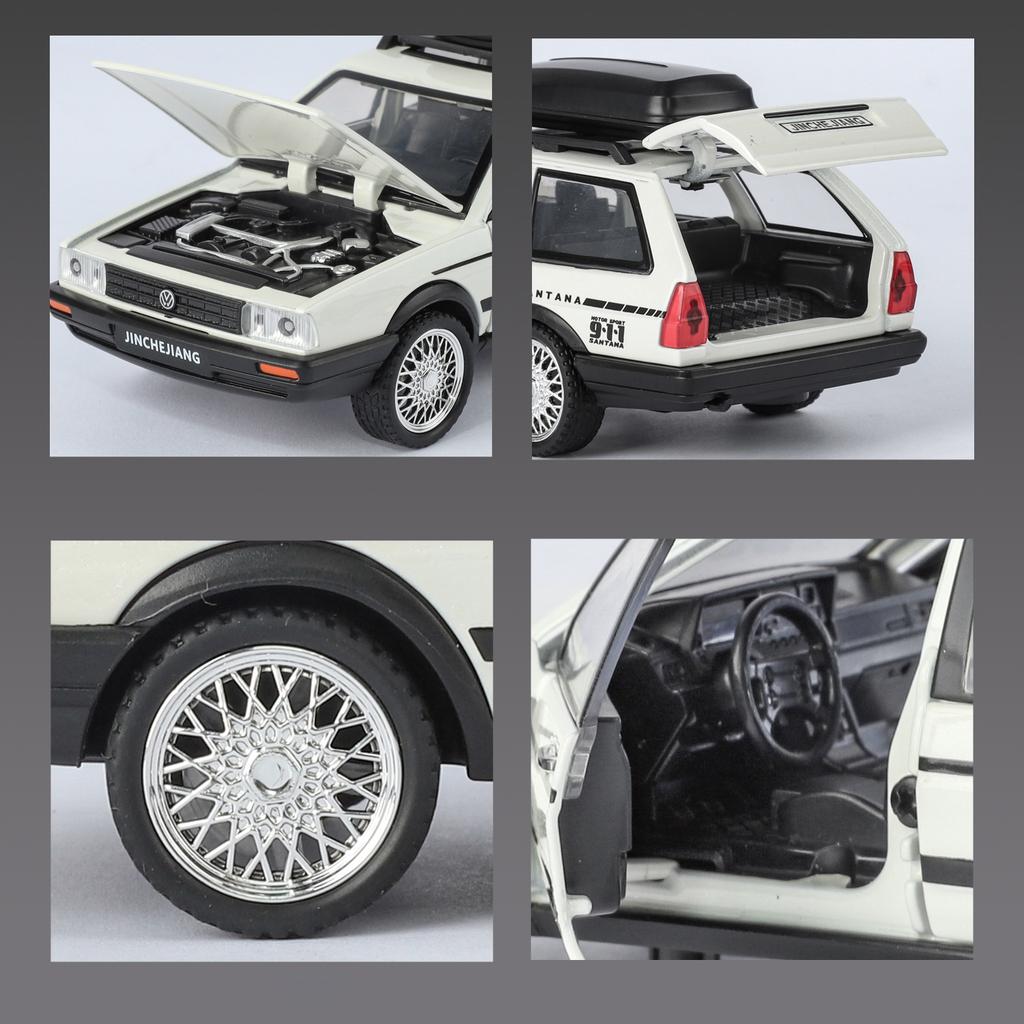 1/32 VolksWagenwerk Santana Wagon Alloy Metal Diecast Model Car Sound & Light Pull Back Classic Simulation Collection Hobby Gift