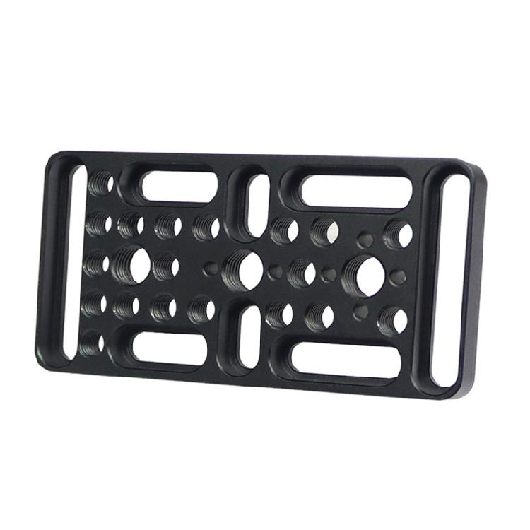 Camera Support Plate With Cold Shoe Attachment And 1/4in 3/8in Cheese Base Plate Tripod Mounting Plate