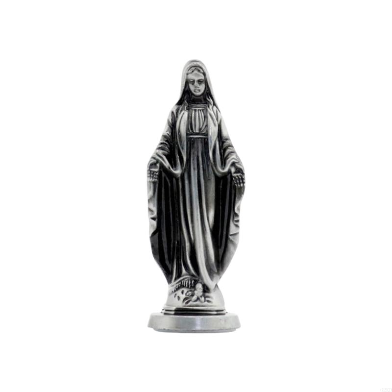 62KD Metal Maria Figurine Vintage Antique Christian Religious Figure Statue Ornament