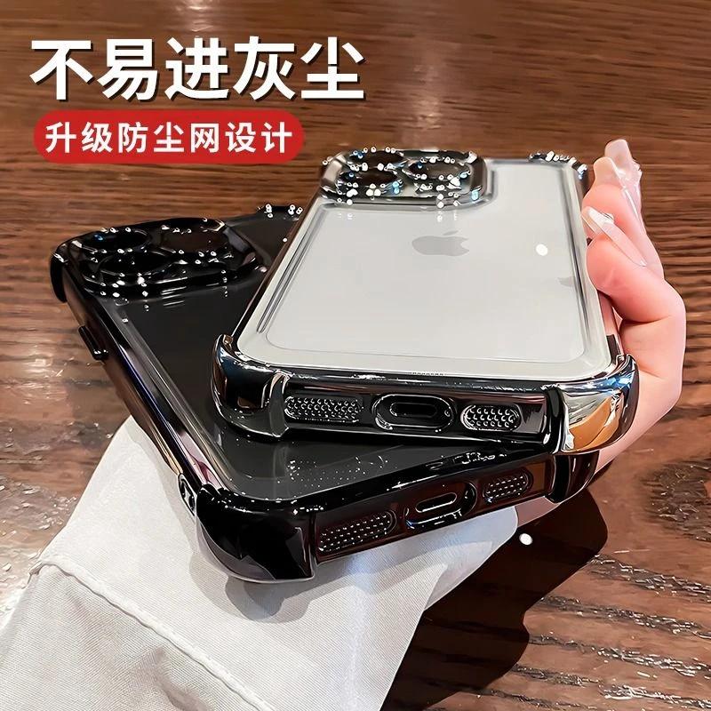 Luxury Electroplate Shockproof Transparent Phone Case For For Iphone 15 14 13 12 11 16 17 Pro Max Plus Air Bumper Back Cases Cover