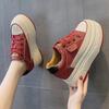 9cm Kuh Wildleder Echtes Leder Damen Vulkanisierte Schuhe Plateau Keil Skateboarden Hohe Absätze Freizeit Sommerschuhe