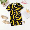 Girls Print Casual Dress Kids Loose Round Neck Short Sleeve Thin Sundress