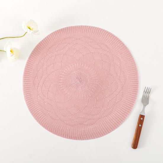Woven Round Placemat Heat-Resistant Non-Slip Table Mat Elegant Dinner Plate Mat for Home Restaurant Party Dining