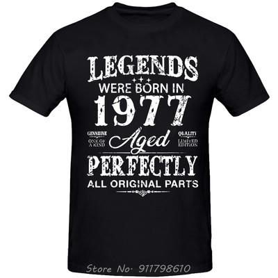 Vintage 1977 Funny Oversized T-shirt Boyfriend Men's Clothing Husband Fashion Cotton Tshirt Streetwear Summer Fitness T Shirt
