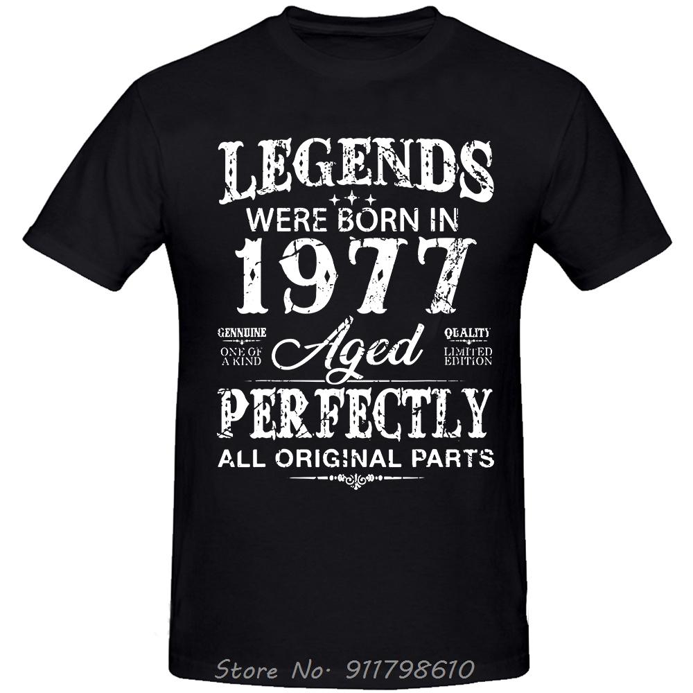 Vintage 1977 Funny Oversized T-shirt Boyfriend Men's Clothing Husband Fashion Cotton Tshirt Streetwear Summer Fitness T Shirt