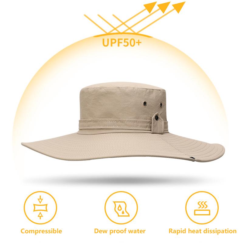 Summer Sunshade Fisherman Hat Men'S Uv Block Outdoor Fishing Waterproof Quick Drying Bucket Hat Large Wide Brim Cycling Hat