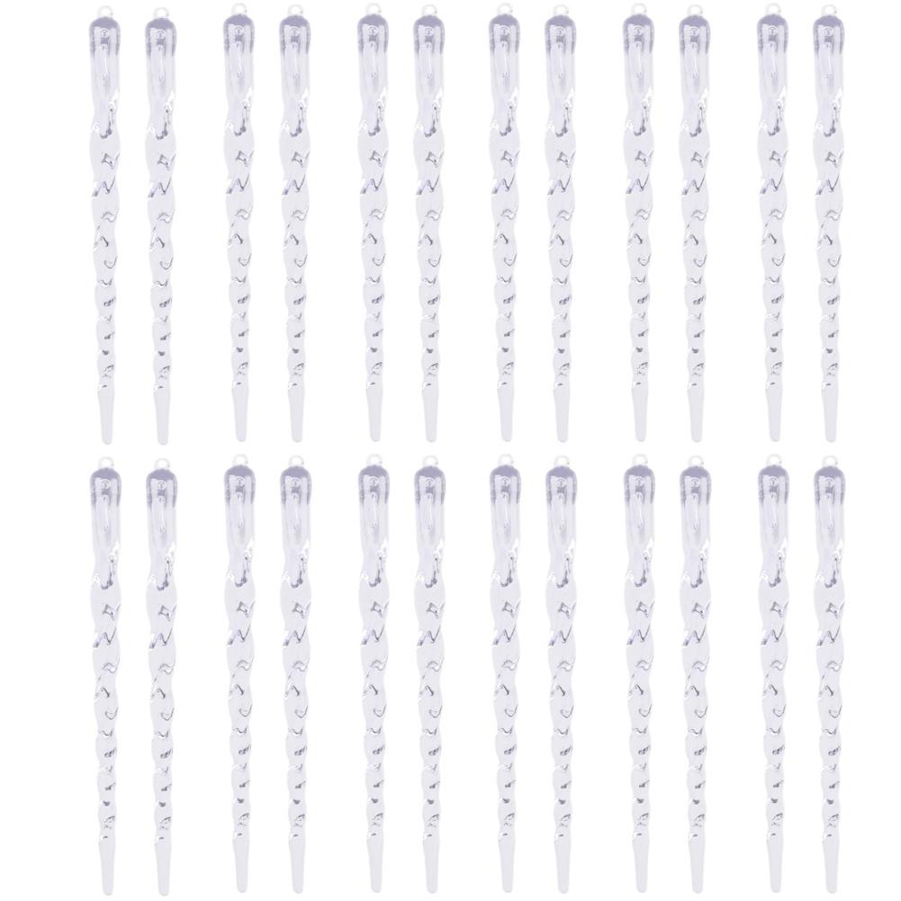 Icicle Ornaments Set Christmas Christmas Tree Decoration 12 Piece Set Clear Plastic Design Easy To Hang Versatile Use